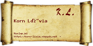 Korn Lívia névjegykártya