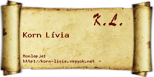 Korn Lívia névjegykártya
